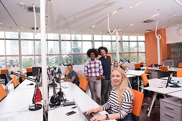 Image showing informal business woman working in the office