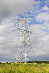 Image showing electric pole, field