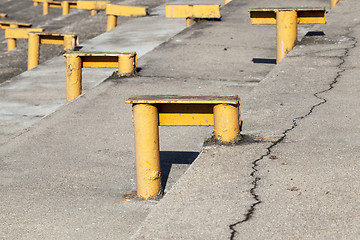 Image showing metal supports for benches