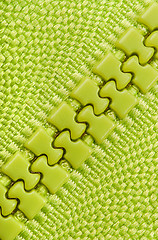 Image showing Background green closed zipper