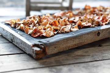 Image showing Dietary apple chips. Dried fruits.