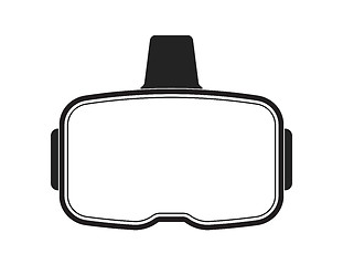 Image showing Black virtual reality headset on white background