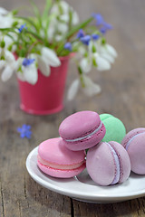 Image showing traditional french colorful macarons