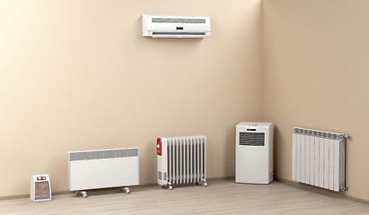 Image showing Electric heaters in the room