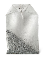 Image showing In front single tea bag with thread