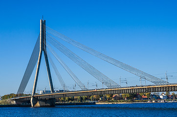 Image showing Riga, Bridge over river Daugava