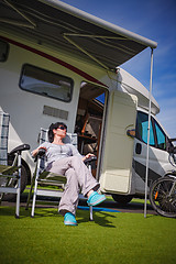 Image showing Family vacation travel, holiday trip in motorhome