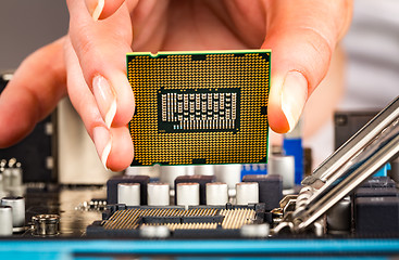 Image showing Modern processor and motherboard