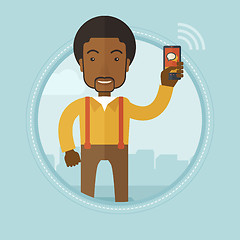 Image showing Businessman using mobile phone vector illustration