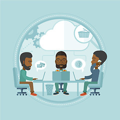 Image showing Business team brainstorming vector illustration.