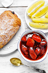 Image showing Pastry puff with jam of quince