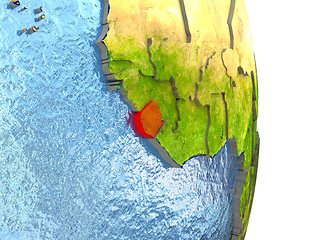 Image showing Sierra Leone in red on Earth