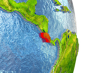 Image showing Costa Rica in red on Earth