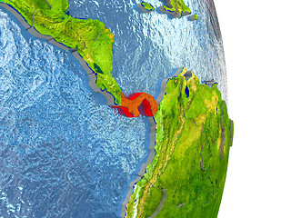 Image showing Panama in red on Earth