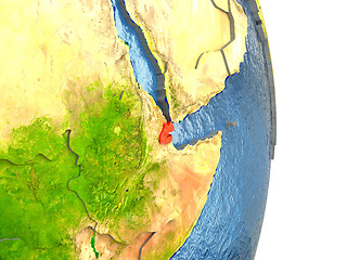 Image showing Djibouti in red on Earth