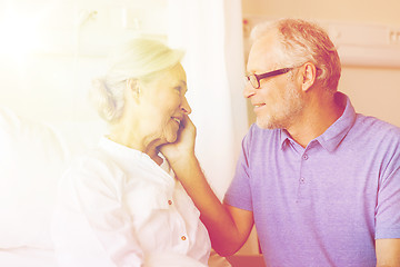 Image showing senior couple meeting at hospital ward