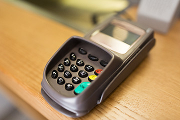 Image showing close up of bank card reader or atm terminal