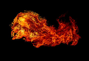 Image showing Fire isolated on black background.