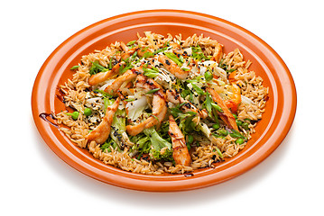 Image showing Thai Fried Rice with Chicken and vegetables