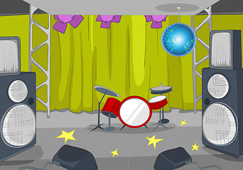 Image showing Cartoon background of nightclub interior.