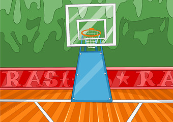 Image showing Cartoon background of basketball court.