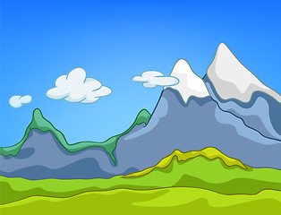 Image showing Cartoon background of mountain landscape.