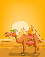 Image showing Cartoon background of desert landscape.