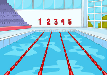 Image showing Cartoon background of swimming pool.