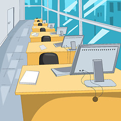 Image showing Cartoon background of workplace at office.