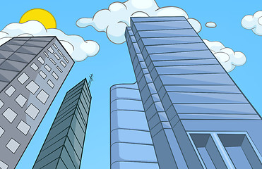 Image showing Cartoon background of modern city.