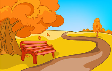 Image showing Cartoon background of autumn landscape.