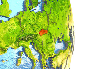 Image showing Slovakia in red on Earth