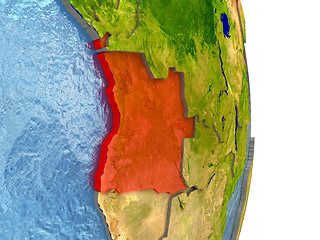 Image showing Angola in red on Earth