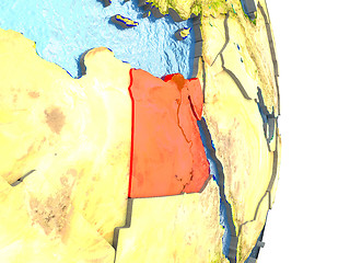 Image showing Egypt in red on Earth