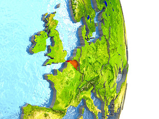 Image showing Belgium in red on Earth