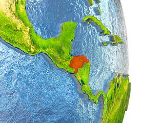 Image showing Honduras in red on Earth