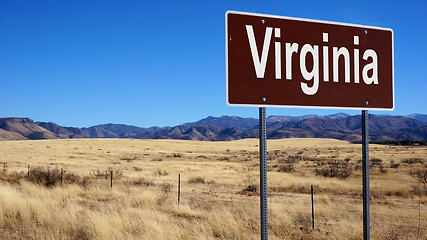 Image showing Virginia brown road sign