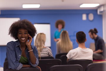 Image showing Portrait informal African American business woman