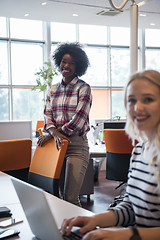 Image showing informal business woman working in the office