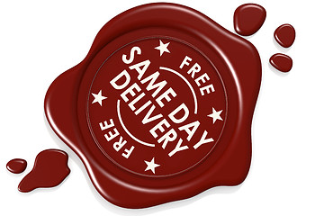 Image showing Label seal of same day delivery