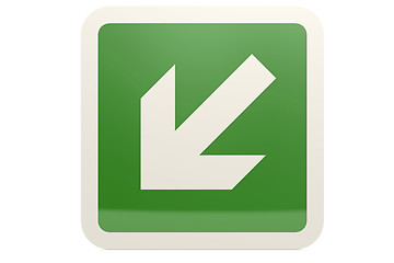 Image showing Green down left arrow sign
