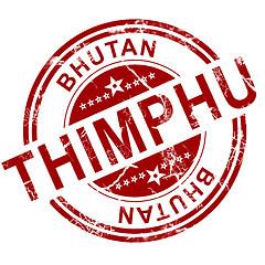 Image showing Red Thimphu stamp 