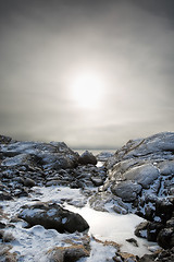 Image showing Foggy winter landscape