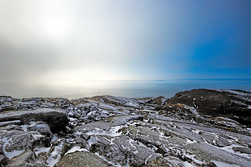 Image showing Foggy winter landscape