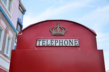 Image showing Iconic red telephone box
