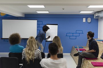 Image showing Black woman Speaker Seminar Corporate Business Meeting Concept