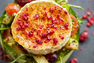 Image showing close up of goat cheese salad with vegetables