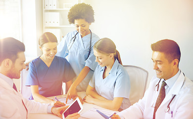 Image showing group of happy doctors meeting at hospital office