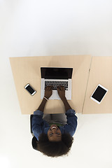 Image showing top view of informal african american Businesswoman