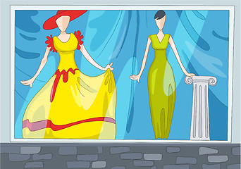 Image showing Cartoon background of clothes shop.